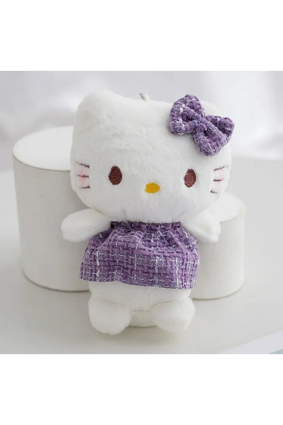 Aoger Sanrio Plush Toys Cute Hello Kitty Plush Keychain Gold Silk Dress Cat Pendant Girl Gift Room Decoration Doll Plush Toy