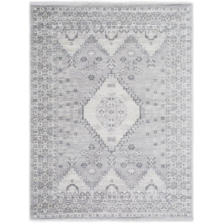 BoutiqueRugs Aoibhe Traditional Area Rug - Medium Gray, Ivory, Slate Gray - 6'7" x 9'