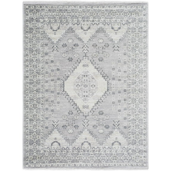 BoutiqueRugs Aoibhe Traditional Area Rug - Medium Gray, Ivory, Slate Gray - 7'10" x 10'
