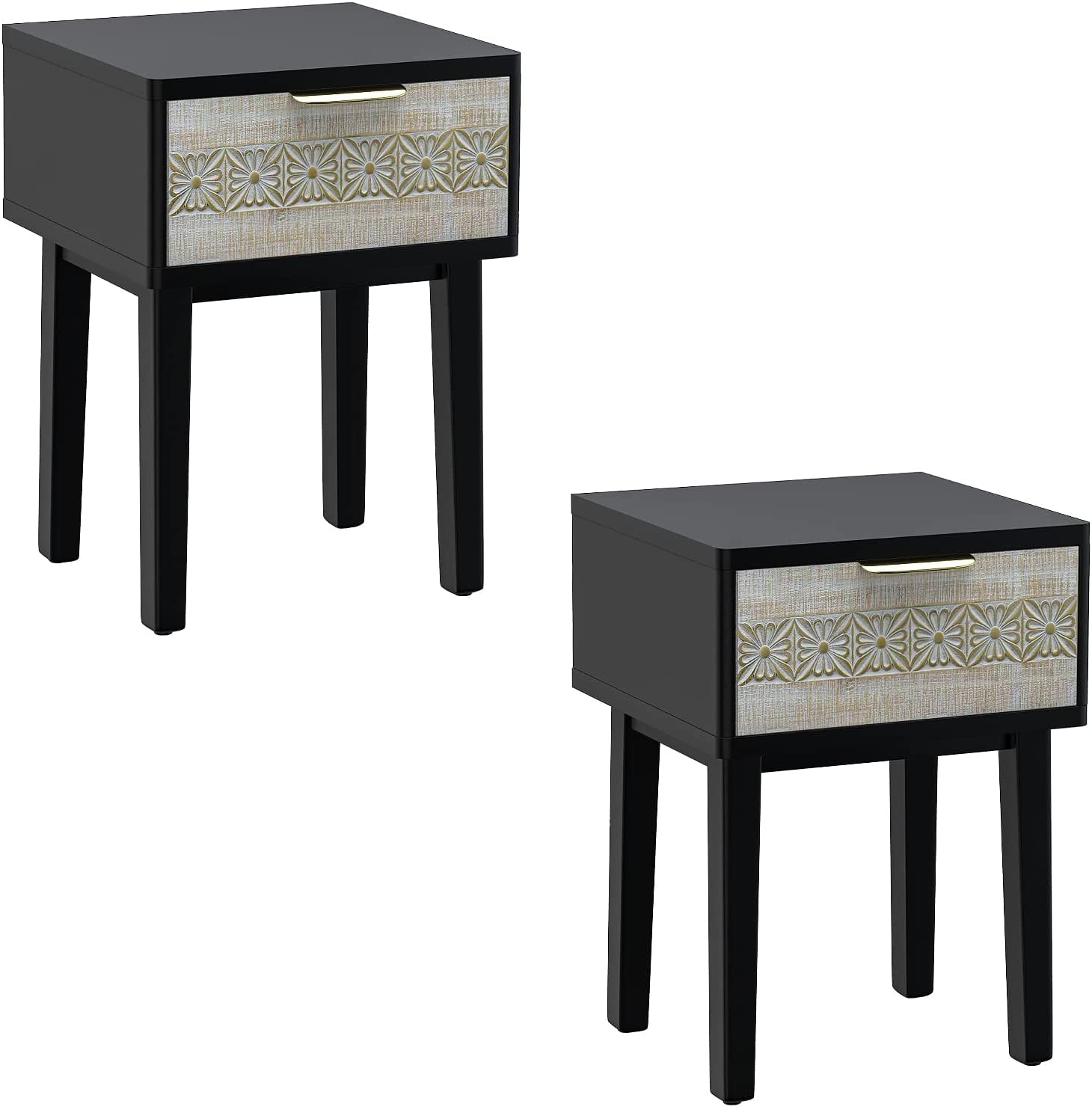 Aoikax Farmhouse 2Drawer nightstand Set of 2 French Countrynightstands
