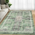 thumbnail image 1 of Aoile 10x13 Machine Washable Area Rug, Stain Resistant Anti Slip Backing Rugs, Retro Distressed Print Low-Pile Carpet Rugs for Living Room Bedroom Dinning Room, Green, 1 of 9