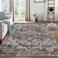 thumbnail image 1 of Aoile 10x13 Washable Rug | Boho Large Area Rug | Vintage Living Room Rug | Non Slip | Low Pile | Non Shedding | Brown, 1 of 9