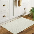 thumbnail image 1 of Aoile 2' x 3' Washable Area Rug, Modern Plaid Front Door Doormat, Soft Faux Wool Rug Non-slip Low Pile Accent Small Rug for Bathroom Bedroom Kitchen Laundry, Light Grey, 1 of 8