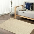 thumbnail image 1 of Aoile 2' x 3' Washable Area Rug, Modern Plaid Front Door Doormat, Soft Faux Wool Rug Non-slip Low Pile Accent Small Rug for Bathroom Bedroom Kitchen Laundry, Yellow, 1 of 1