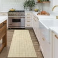 thumbnail image 1 of Aoile 2' x 6' Washable Runner Rug, Modern Plaid Rug with Non-slip, Low Pile Rug for Bathroom Bedroom Kitchen Laundry, Yellow, 1 of 8