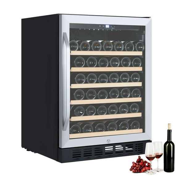 Aoile 22.5"D Wine Refrigerator Cooler with 46-bottle Capacity, Built-in Compressor Wine Cellar