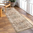 thumbnail image 1 of Aoile 2x6 Machine Washable Runner Rug, Stain Resistant Anti Slip Backing Rugs, Retro Distressed Print Low-Pile Carpet Rugs for Hallways Entryway Kitchen Bathroom, Khaki, 1 of 8