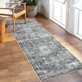 thumbnail image 1 of Aoile 2x6 Machine Washable Runner Rug, Stain Resistant Anti Slip Backing Rugs, Retro Distressed Print Low-Pile Carpet Rugs for Hallways Entryway Kitchen Bathroom, Gray, 1 of 8