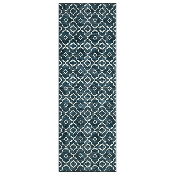 Aoile 2x6 Runner Rug, Moroccan Vintage Washable Rug, Non-Slip & Non-Shedding Print Floor Carpet for Room, Blue