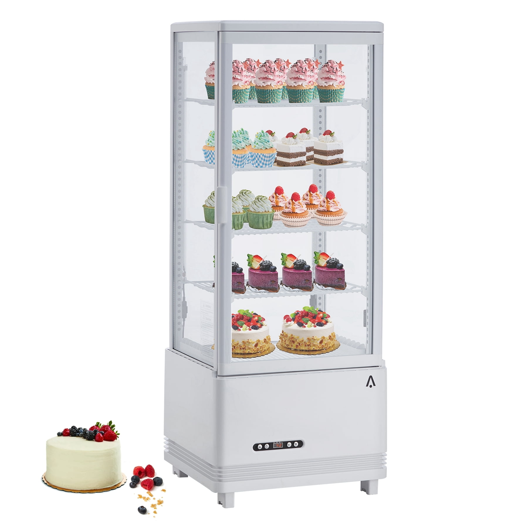 Aoile 3.5 Cu. Ft Commercial Countertop Refrigerator Display Case with Interior LED Lighting