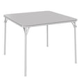 thumbnail image 1 of Aoile 33.6" Folding Card Table, Portable Board Game Table with PU Soft Cushion & Anti-slip Foot Covers, Metal Foldable Table for Home, Parties, Picnics, Gray, 1 of 9