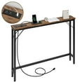 thumbnail image 1 of Aoile 39.3" Behind Couch Table with Power Outlets, Sofa Tables Narrow Long for Living Room, Entryway, Hallway, Rustic Brown, 1 of 8