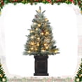 thumbnail image 1 of Aoile 3FT Pre-Lit Snow Flocked Christmas Entryway Tree in Potted Base, 70 Warm White Lights, 1 of 1