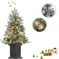 thumbnail image 1 of Aoile 3FT Small Christmas Tree with Lights, Artificial Christmas Tree with Potted Base & Berry Clusters for Home, Yard, Office, 1 of 7