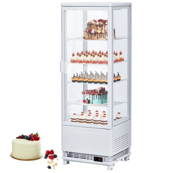 Aoile 4.2 Cu.Ft Commercial Refrigerated Display Case, Single Door Bakery Display Refrigerator with LED Lighting