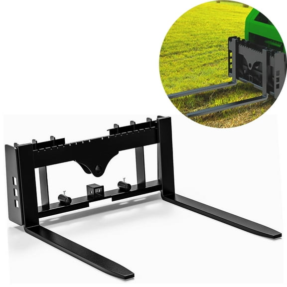 Aoile 4000lbs Pallet Forks, 48" Heavy Duty Skid Steer Pallet Fork Frame Attachment for Tractor Bucket, Black