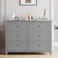 thumbnail image 1 of Aoile 6 Drawer Dresser, Modern Chest of Drawers with Round Handle, Wooden Storage Cabinet with Sturdy Leg, Dresser Cabinet Organizer for Bedroom, Living Room, Entryway, Gray, 1 of 10