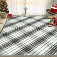 thumbnail image 1 of Aoile 6x9 Washable Large Area Rug, Christmas Decoration Carpet, Geometric Checkered Throw Mat Floor Carpet for Living Room, Black/Grey, 1 of 10