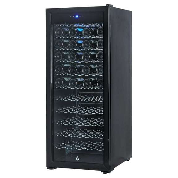Aoile 80 Bottle Wine Cooler Refrigerator, Wine Fridge with Adjustable Shelves & Digital Temperature Display, Built-in/Freestanding Wine Cellar, Black