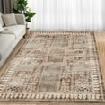 thumbnail image 1 of Aoile 8x10 Machine Washable Area Rug, Stain Resistant Anti Slip Backing Rugs, Retro Distressed Print Low-Pile Carpet Rugs for Living Room Bedroom Dinning Room, Khaki, 1 of 8