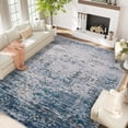 thumbnail image 1 of Aoile 9 x 12 Vintage Washable Area Rug, Low Pile Non-Slip Soft Lightweight Carpet for Living, Dining or Bedroom, Blue/Beige Multi, 1 of 9