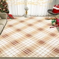 thumbnail image 1 of Aoile 9x12 Washable Large Area Rug, Christmas Decoration Carpet, Geometric Checkered Throw Mat Floor Carpet for Living Room, Coffee, 1 of 10