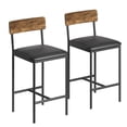 thumbnail image 1 of Aoile Bar Stools Set of 2, Counter Stools with Footrest for Counter Bar, Island, Easy Assembly, Rustic Brown, 1 of 5