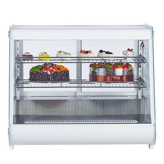 Aoile Commercial Countertop Refrigerator Display Case 5.3 Cu. Ft with Interior LED Lighting & Rear Sliding Door