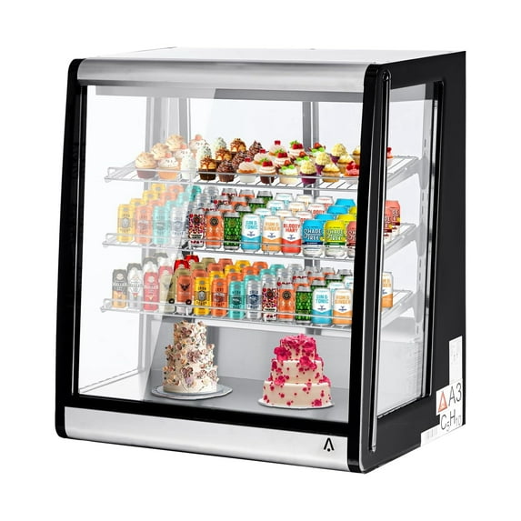 Aoile Commercial Countertop Refrigerator Display Case 6.9 Cu. Ft with Interior LED Lighting & Rear Sliding Door