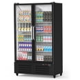 thumbnail image 1 of Aoile Commercial Display Refrigerator 25.5 Cu.Ft, Double Glass Door Upright Merchandiser Beverage Cooler with Wheels & LED Lighting, 1 of 8
