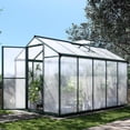 thumbnail image 1 of Aoile Green Houses for Outside, 10' x 6.25' Heavy Duty Walk in Greenhouses with Rooftop Vent & Lockable Door for Patio, Backyard, Garden, 1 of 7