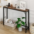 thumbnail image 1 of Aoile Narrow Console Table, Sofa Table with Outlets, Behind Couch Table for Living Room, Hallway Table for Entryway (Rustic Brown), 1 of 7