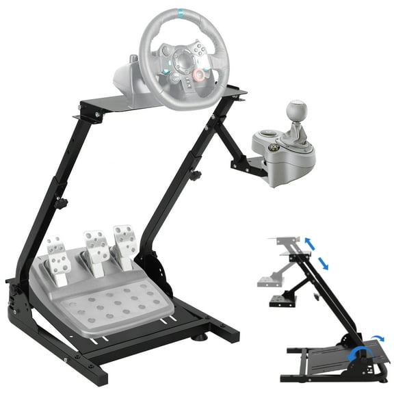 Aoile Racing Wheel Stand with Height Adjustable & Foldable, Controller Stand Compatible with G25, G27, G29, G920, Black