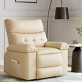 thumbnail image 1 of Aoile Recliner Chair with Massage and Heat, Oversized Swivel Rocking Chair W/Side Pocket for Living Rooms, Bedrooms, Nurseries （41.7"W/Beige), 1 of 8