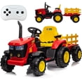 thumbnail image 1 of Aoile Ride On Tractor with Remote Control, 12V 7Ah Kids Electric Car with Detachable Trailer, 35W Dual Motors, 7-LED Lights for Kids 3-6, Red, 1 of 9