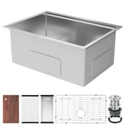 Aoile Undermount Kitchen Sinks, 16 Gauge Stainless Steel Single Bowl Sinks for Workstation, RV, Prep Kitchen, Silver (32"L x 19"W)