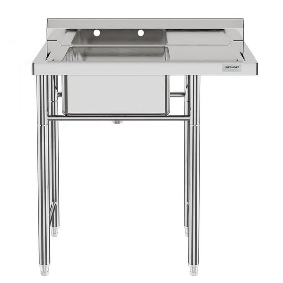 Aoile Utility Sink, 36" Stainless Steel Kitchen Sink for Restaurant Laundry Room Bathroom Garage Garden, Silver