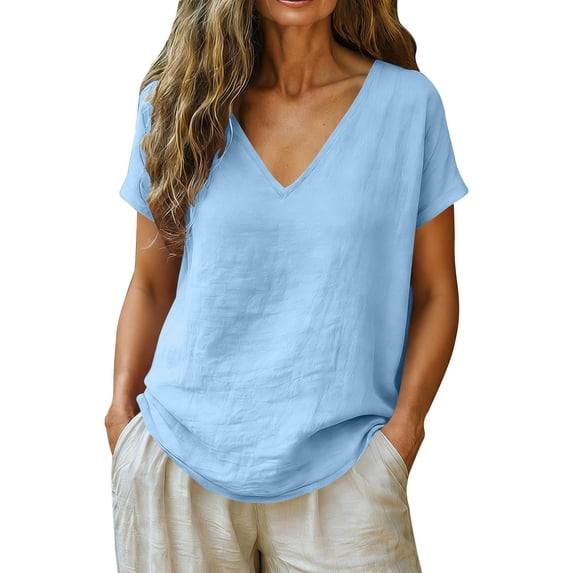Aoiroe Boho Tops for Women,Work Tops Womens Shirts Dressy Casual Western Concert Outfits Womens Fall Tops Fashion Outfits Y2k Tops Shortsleeve Tops Women Light blue M