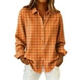 thumbnail image 1 of Aoiroe Button Down Shirts For Women,Blouses For Women Dressy Casual,Cute Shirts,Shackets For Women 2025,Fall Outfits For Women 2025,Womens Tops Trendy,Cute Fall Tops For Women,Orange,S, 1 of 4