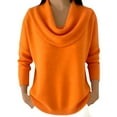 thumbnail image 1 of Aoiroe Casual Sweatshirt Tops,Womens Going Out Outfits,Fitness Clothing,Loose Pullover Sweater,Professional Tops For Women,Office Wear For Women 2025,Cowl Neck Blouses For Women,Orange,2XL, 1 of 5