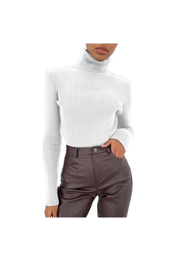 Compression Shirts Turtleneck Sweater Dress Women Mock Turtleneck For Women Mock Turtle Necks Tops For Women Turtleneck Sweater Women Cable Knit Turtleneck Sweater Women White One Size