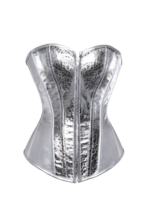 Corset Tops for Women Strapless Lace-Up Bustier Tank Top Sleeveless Summer Going Out Top Y2K Silver 6XL