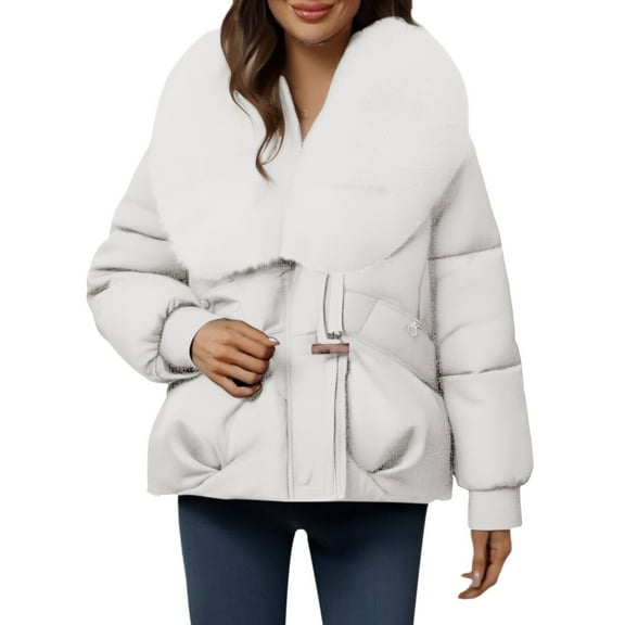 Aoiroe Fall Jackets For Women 2025 Womens Long Winter Coat Down Coats For Women Plus Size Coat Puffer Jacket Womens Jacket Trench Coat Women White M