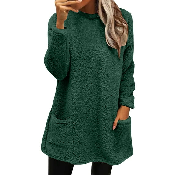 Aoiroe Fleece Jacket Women Sherpa Jacket Women Dress Coats For Women Sweatshirt For Women Fur Coats For Women Fuzzy Sweater For Women Sherpa Jacket Fuzzy Jackets For Women Coats For Women Green M