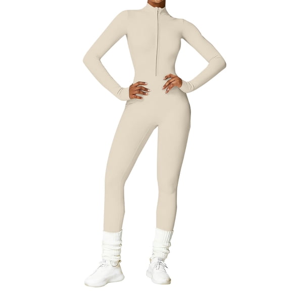 Aoiroe Full Body Suit Jumpsuits for Women Yoga Outfits Workout Bodysuit Body Suits for Womens Tummy Control Yoga Jumpsuit Pilates Outfits Body Suits one Piece Workout Outfit for Women White XL