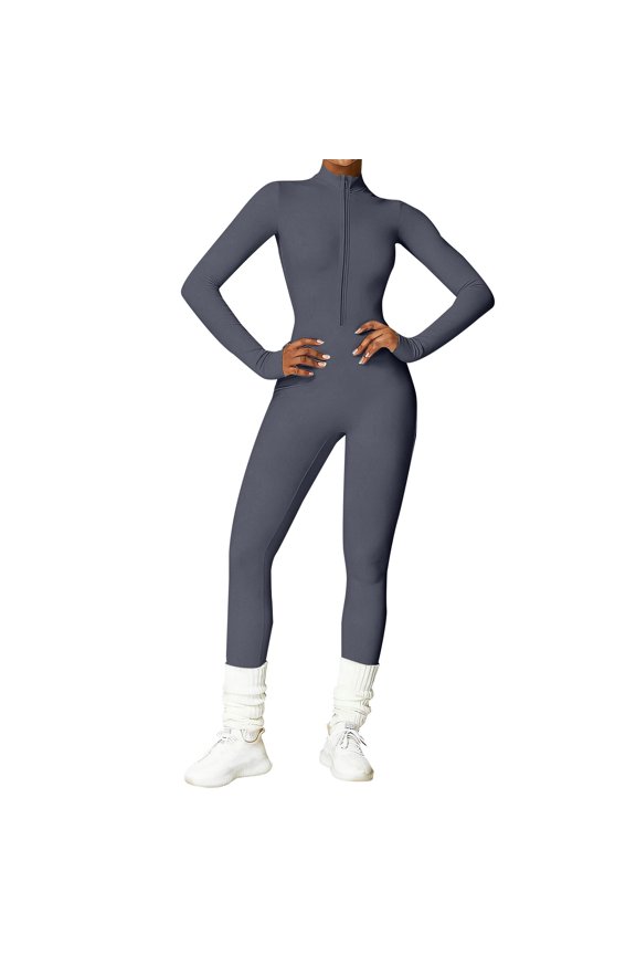 Jumpsuits for Women Workout Jumpsuit Pilates Outfits one Piece Workout Outfit for Women Tummy Control Jumpsuit Jumpsuits for Women Casual Athletic Jumpsuit Dressy Outfits Yoga Jumpsuit Gray L