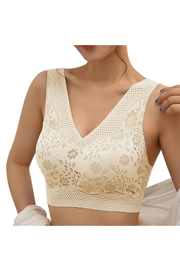 Lace Bralette for Women Lace Bralette Cami Lightweight Bralette Slim Basic Camisoles Lace Wireless Bra Spaghetti Strap Tank Top Going Out Slim Crop Top Lace Modesty Panel Beige
