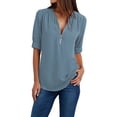 thumbnail image 1 of Aoiroe Long Sleeve Dressy Tops For Women Trendy Tops For Women 2026 Womens Long Sleeve Tops Long Sleeve Shirts For Women Womens Tops Womens Shirts Casual Work Tops For Women Womens Shirts Sky Blue S, 1 of 7
