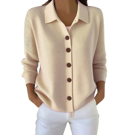 Aoiroe Loose Cardigan,Fall Basic Clothes 2025,Long Sleeve Tops For Women,Fashion Clothing,Fall Fashion Must Haves,,Oversized Sweater,Beige,M