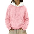 thumbnail image 1 of Aoiroe Men's Heavy Hoodie Sherpa Fleece Lined Pullover,Men's Solid Pullover Hoodies,Fashion Pullover Fleece Hoodies,Sports Soft Blend Fleece Hooded Sweatshirts with Kangaroo Pocket Pink L, 1 of 5